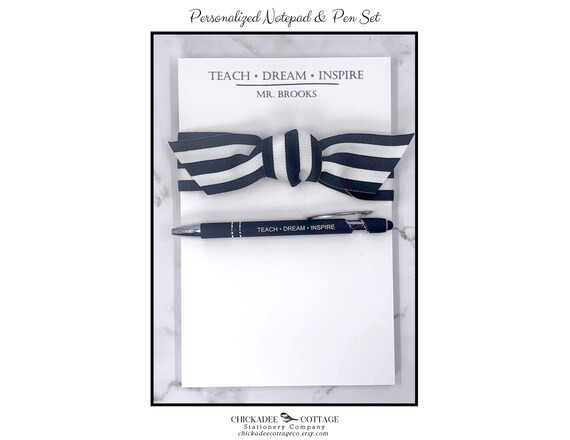 Teacher Notepad Personalized With Pen Set Teacher Gift for - Etsy | Etsy (US)