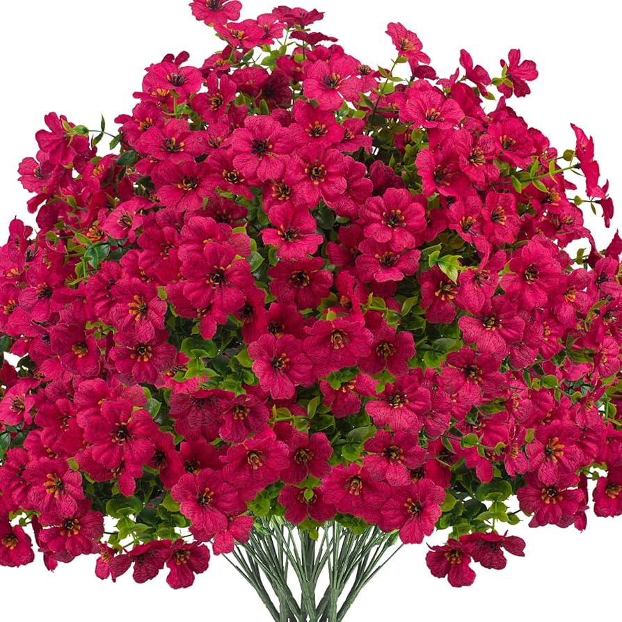 Artificial Fake Flowers for Outdoor Spring Decoration, 16 Bundles Faux Silk Colorful Daisy UV Res... | Amazon (US)