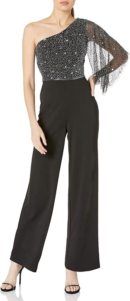 Adrianna Papell Women's Beaded One Shoulder Jumpsuit | Amazon (US)