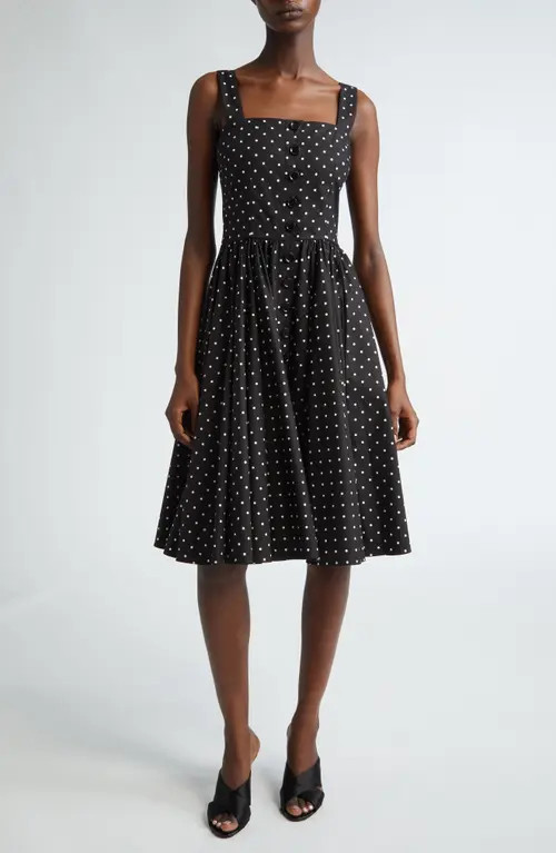 Dolce&Gabbana Polka Dot Cotton Poplin Sundress in Black/White Dot at Nordstrom, Size 0 Us | Nordstrom