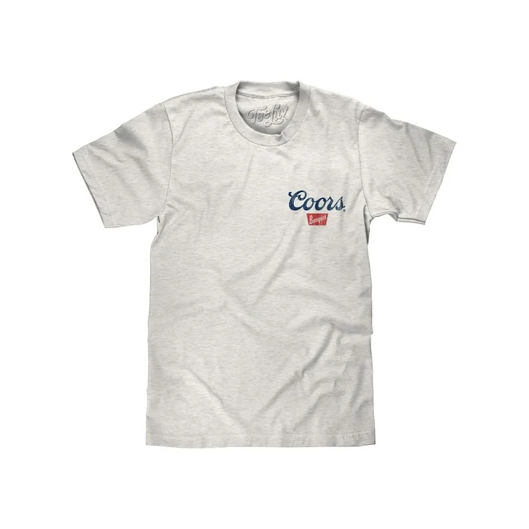 Tee Luv Men's Faded Coors Banquet Beer Front and Back Estd 1873 Logo Shirt (S) | Walmart (US)