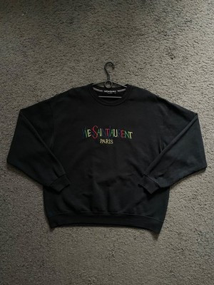 Yves Saint Laurent YSL Black Sweatshirt Crewneck Vintage Authentic 90' Used | eBay US