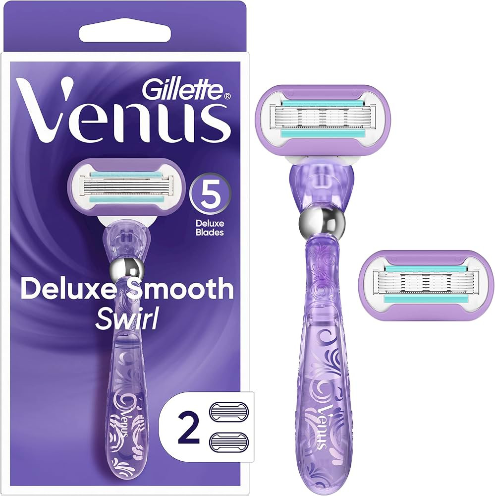 Gillette Venus Deluxe Smooth Swirl Women's Razor Handle + 2 Blade Refills | Amazon (US)