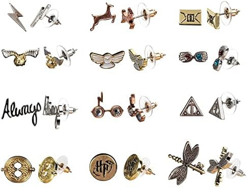 Harry Potter Hogwarts Symbols Zinc Alloy Earrings Set for Women | Amazon (US)