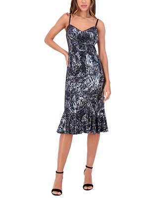 Siena Women's Sequined Fit & Flare Dress - Macy's | Macy's