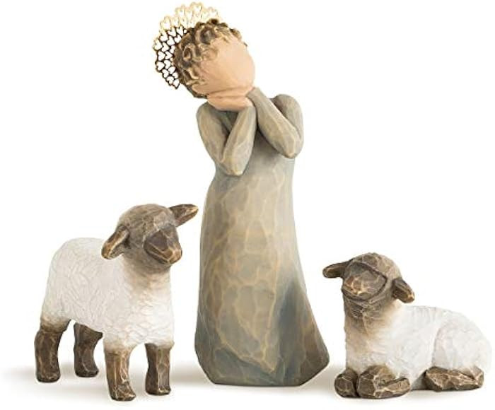 Willow Tree Little Shepherdess, Sculpted Hand-Painted Nativity Figures, 3-Piece Set | Amazon (US)