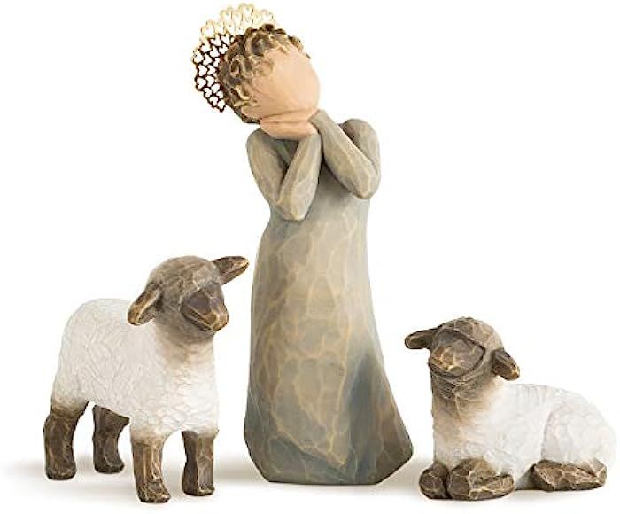 Willow Tree Little Shepherdess, Sculpted Hand-Painted Nativity Figures, 3-Piece Set | Amazon (US)