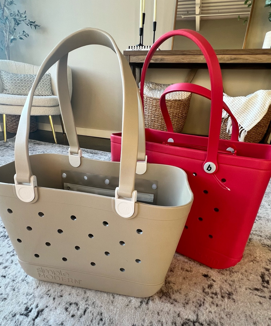 Bogg Bag versus the Simple Modern Bogg Bag lookalike.  Huge prone difference and the Simple Modern is AMAZING! 

#LTKunder100 #LTKU #LTKitbag