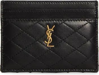 Saint Laurent Gaby Quilted Leather Card Case | Nordstrom | Nordstrom