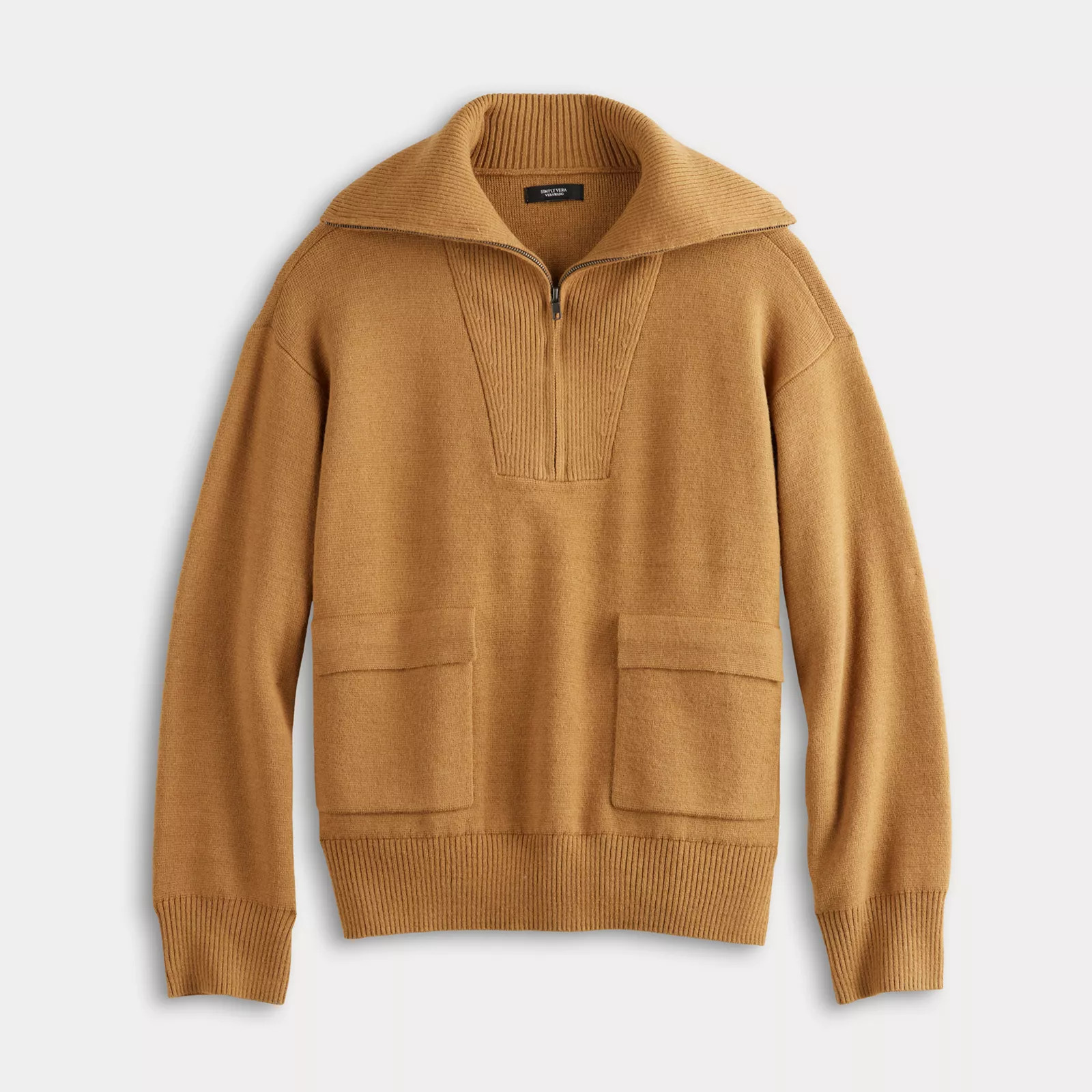 Petite Simply Vera Vera Wang Half Zip Sweater Pullover | Kohl's