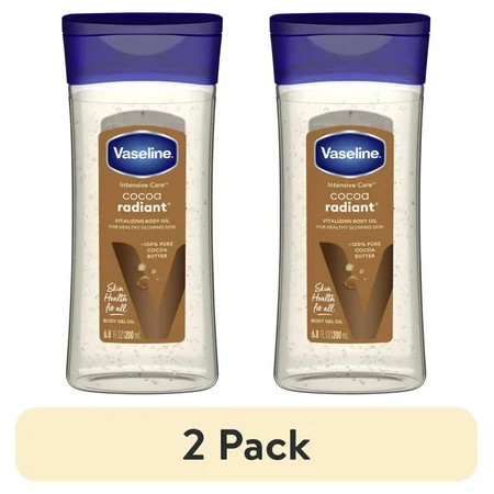 (2 pack) Vaseline Intensive Care Cocoa Radiant Body Gel Oil for Glowing Skin, 6.8 oz | Walmart (US)