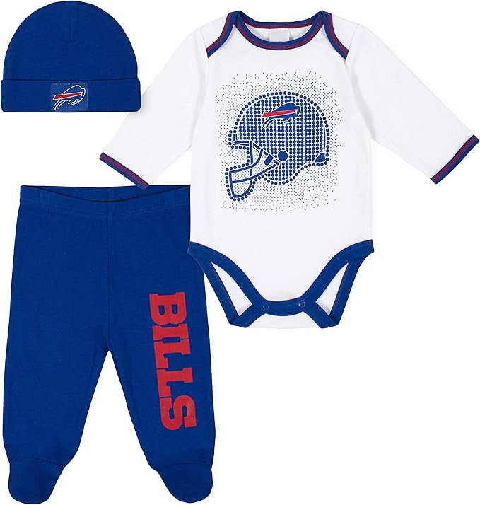 NFL baby-boys 3 Pack Bodysuit Footed Pant and Cap Registry Gift Set | Amazon (US)