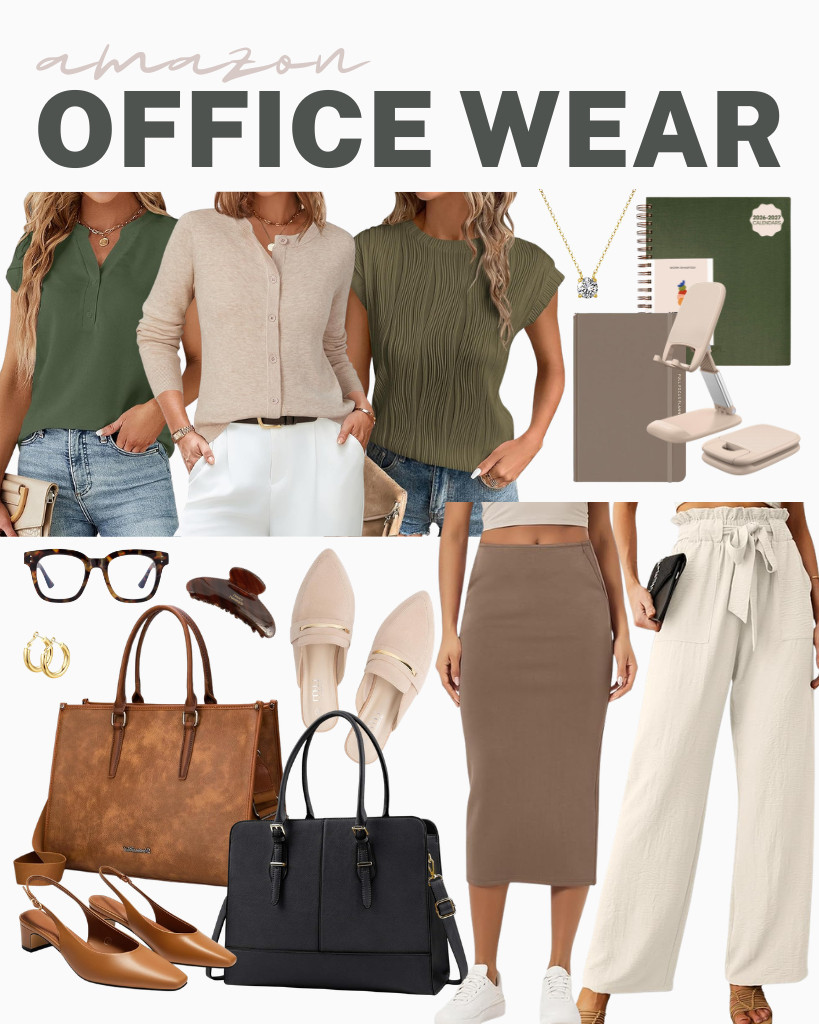 This week's outfit ideas for the office are both chic and trendy! PRETTYGARDEN and Blooming Jelly offer stylish tops that pair perfectly with loose casual trousers or a midi skirt. I really like the design of this laptop tote bag from Montana West. It has enough space for the Full Focus Planner and other office essentials. 

 #LTKSeasonal #LTKSaleAlert #LTKTravel