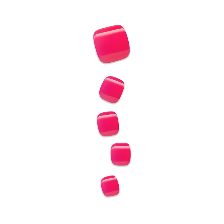 Kiss Impress Color Press On Toenails, ‘Cherry On Top’, Solid Pink, 24 Count - Walmart.com | Walmart (US)