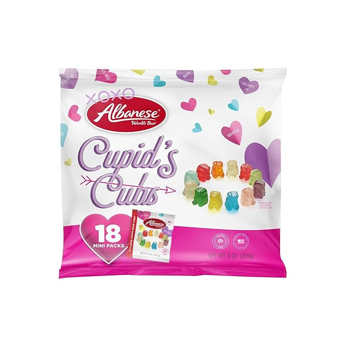 Albanese World's Best Cupid's Cubs Gummi Bears, 18 Count Mini Pack 0.5 Ounce Bags of Candy, Indiv... | Amazon (US)
