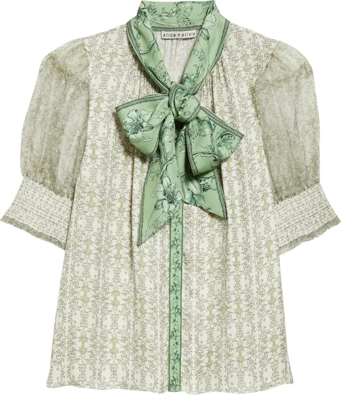 Brentley Tie Neck Puff Sleeve Blouse | Nordstrom