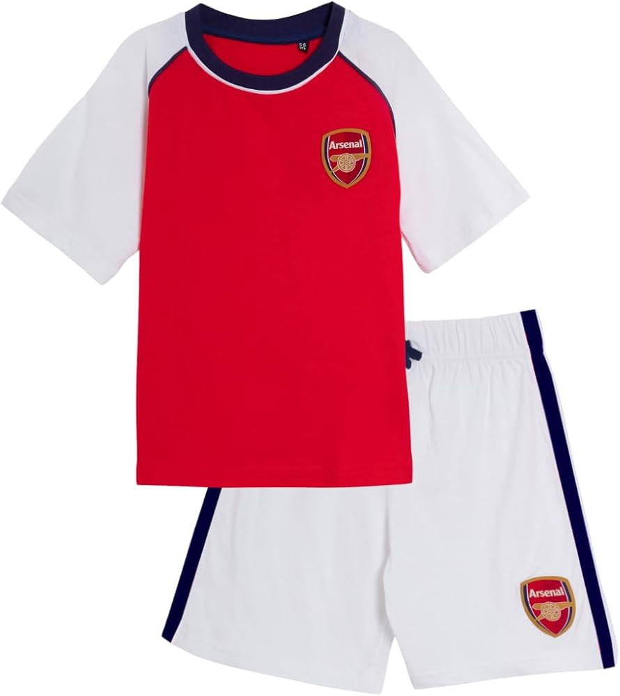 Kids Arsenal FC Short Pyjamas Boys Premiership Football Club Kit Shortie PJs Shorts + T-Shirt Set | Amazon (UK)