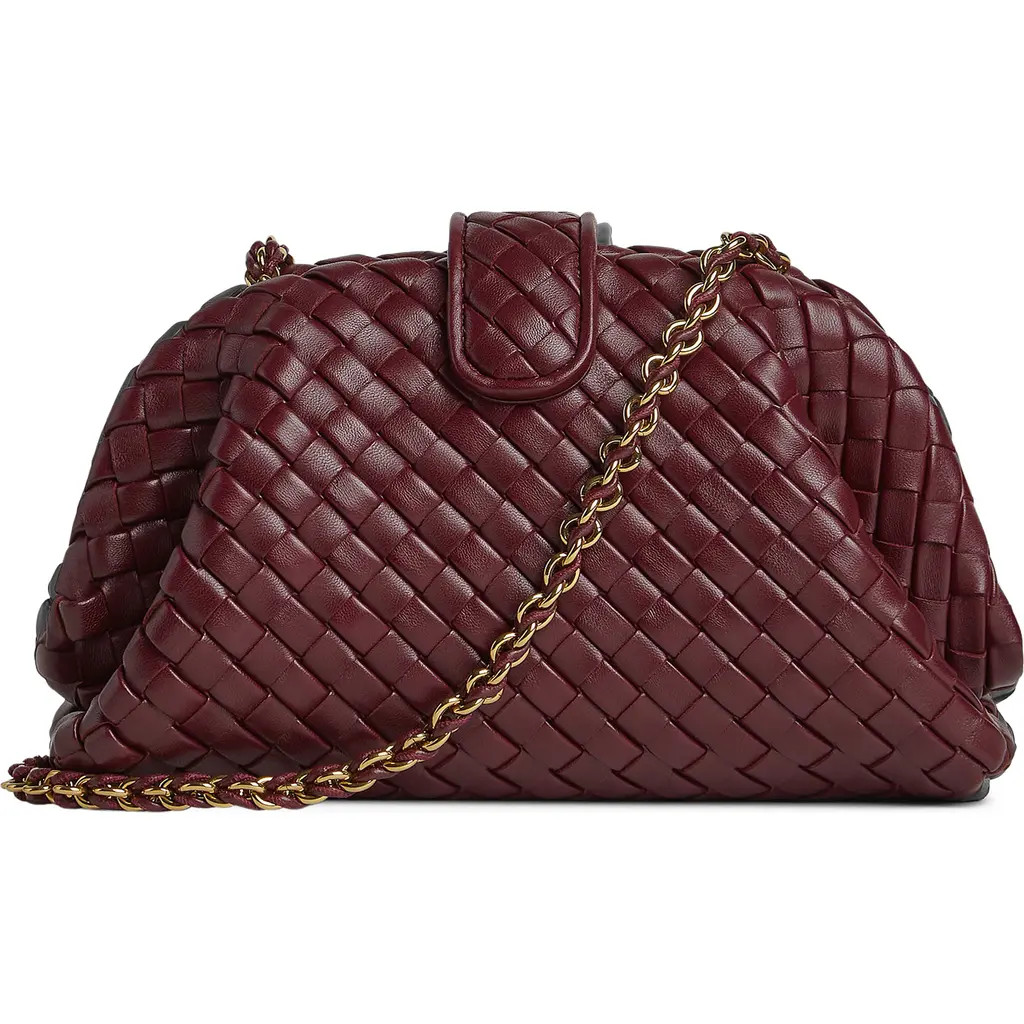 Bottega Veneta Mini Lauren 1980 Intrecciato Leather Clutch in 2250 Barolo-M Brass at Nordstrom | Nordstrom