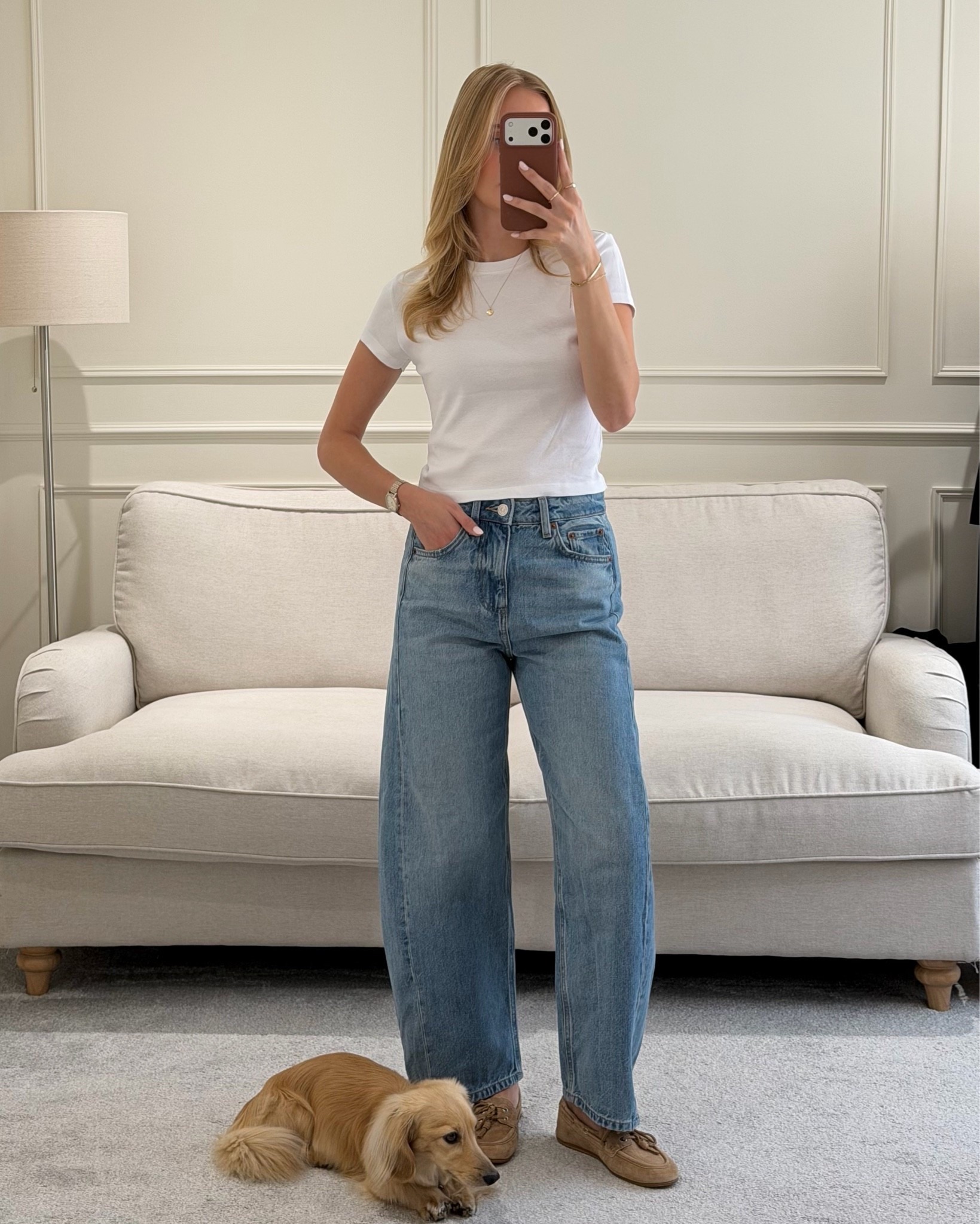 Today’s OOTD 🤍 Featuring Uniqlo white baby tee (XS), new M&S barrel jeans (UK 6, Regular length) and Mango suede boat shoes. A go-to outfit formula I’ll be wearing on repeat this summer.

#LTKsummer #LTKuk #LTKjeans