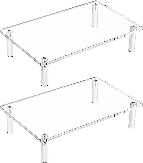 (Pack of 2) AQUIVER Acrylic Monitor Stand - 10mm Thickness Clear Platform - 14.5''(L) x 9''(W) x ... | Amazon (US)
