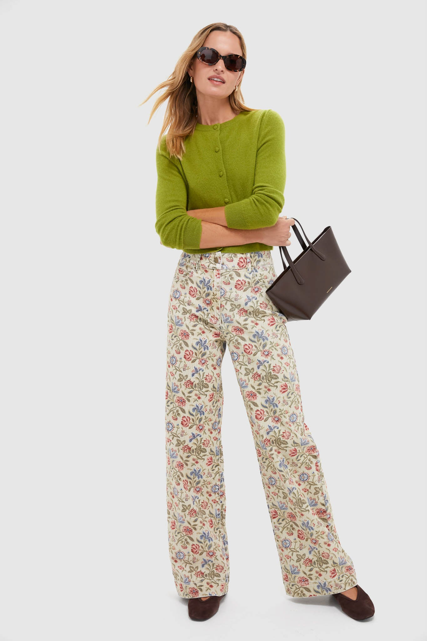 Dianthus Floral Denim Clara Pants | Tuckernuck (US)