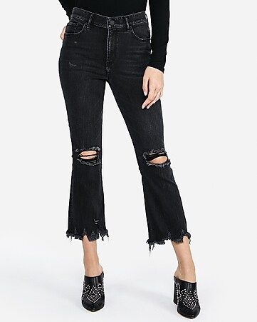 High Waisted Vintage Stretch+ Cropped Flare Jeans | Express