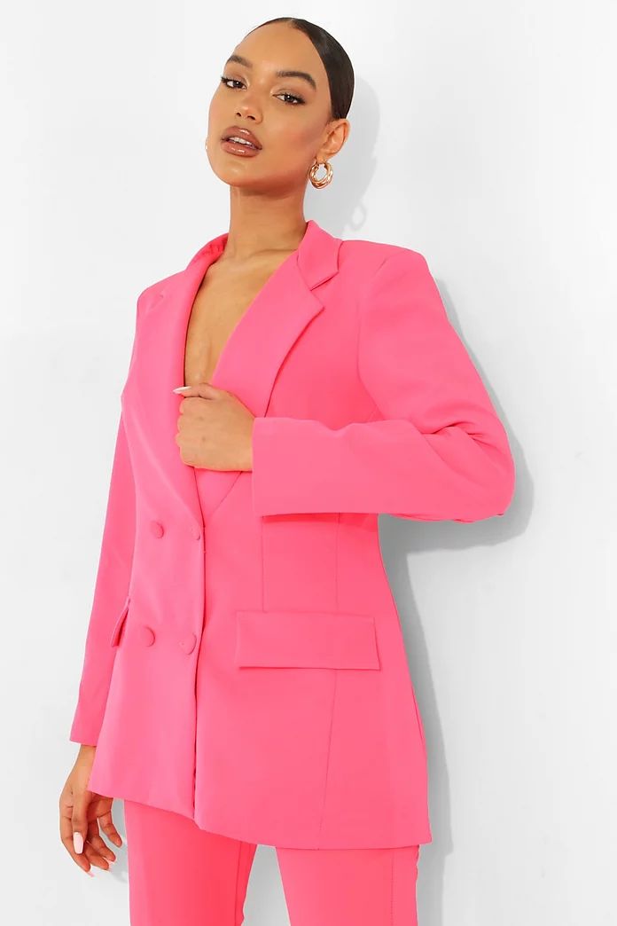 Neon Double Breasted Tailored Blazer | Boohoo.com (UK & IE)