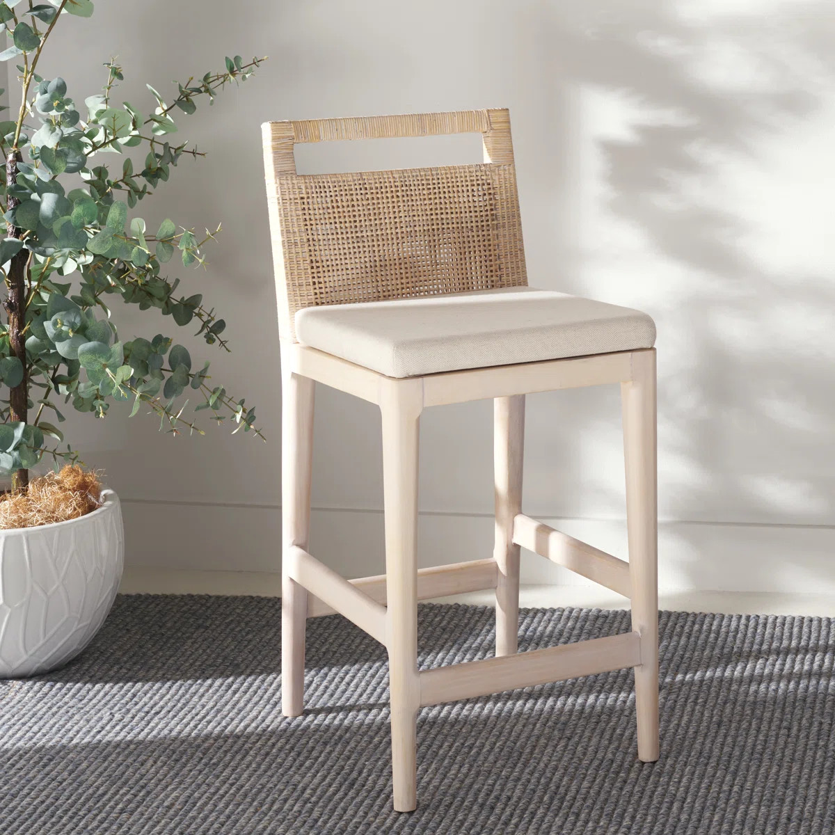Velga Solid Wood Upholstered Counter Stool | Wayfair North America