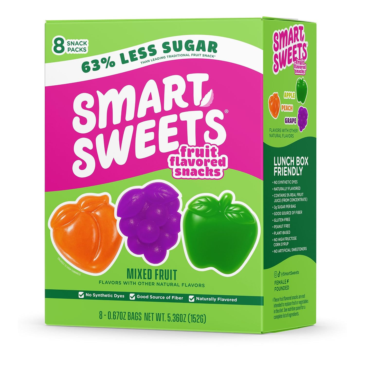 SmartSweets Mixed Fruit Flavored Snacks, Gummy Candy, 0.78oz Packs, 8 Count | Amazon (US)