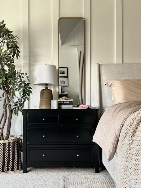 These affordable nightstand option are a favorite. Mirror is also priced great and an inexpensive way to add visual interest if you don’t want artwork 

#LTKstyletip #LTKhome