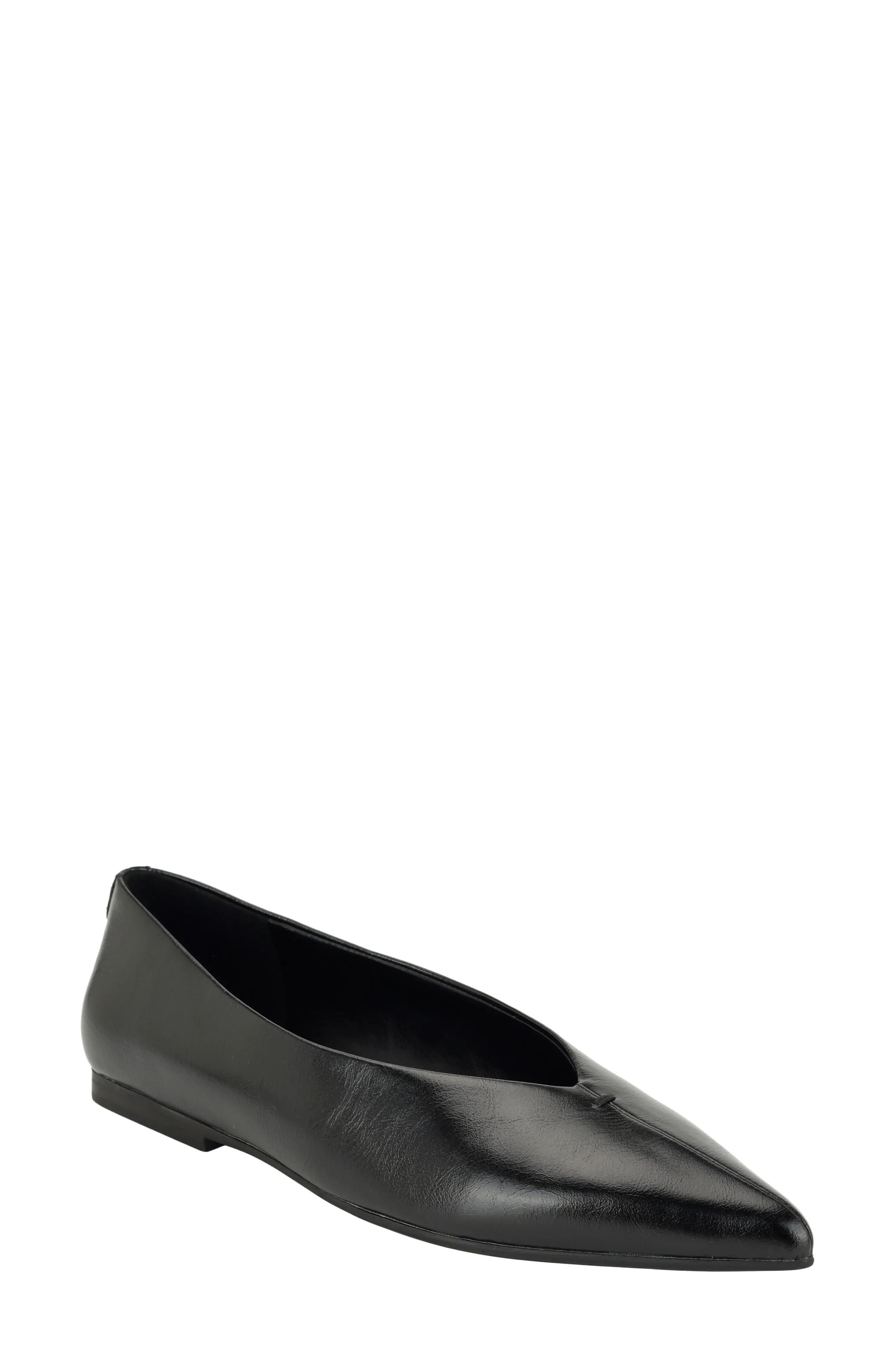Calvin Klein Gemeen Pointed Toe Flat in Black 002 at Nordstrom, Size 8.5 | Nordstrom