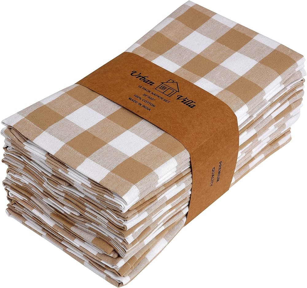 Urban Villa Harvest Dinner Napkins, Everyday Use, Premium Quality,100% Cotton, Set of 12, Size 20... | Amazon (US)