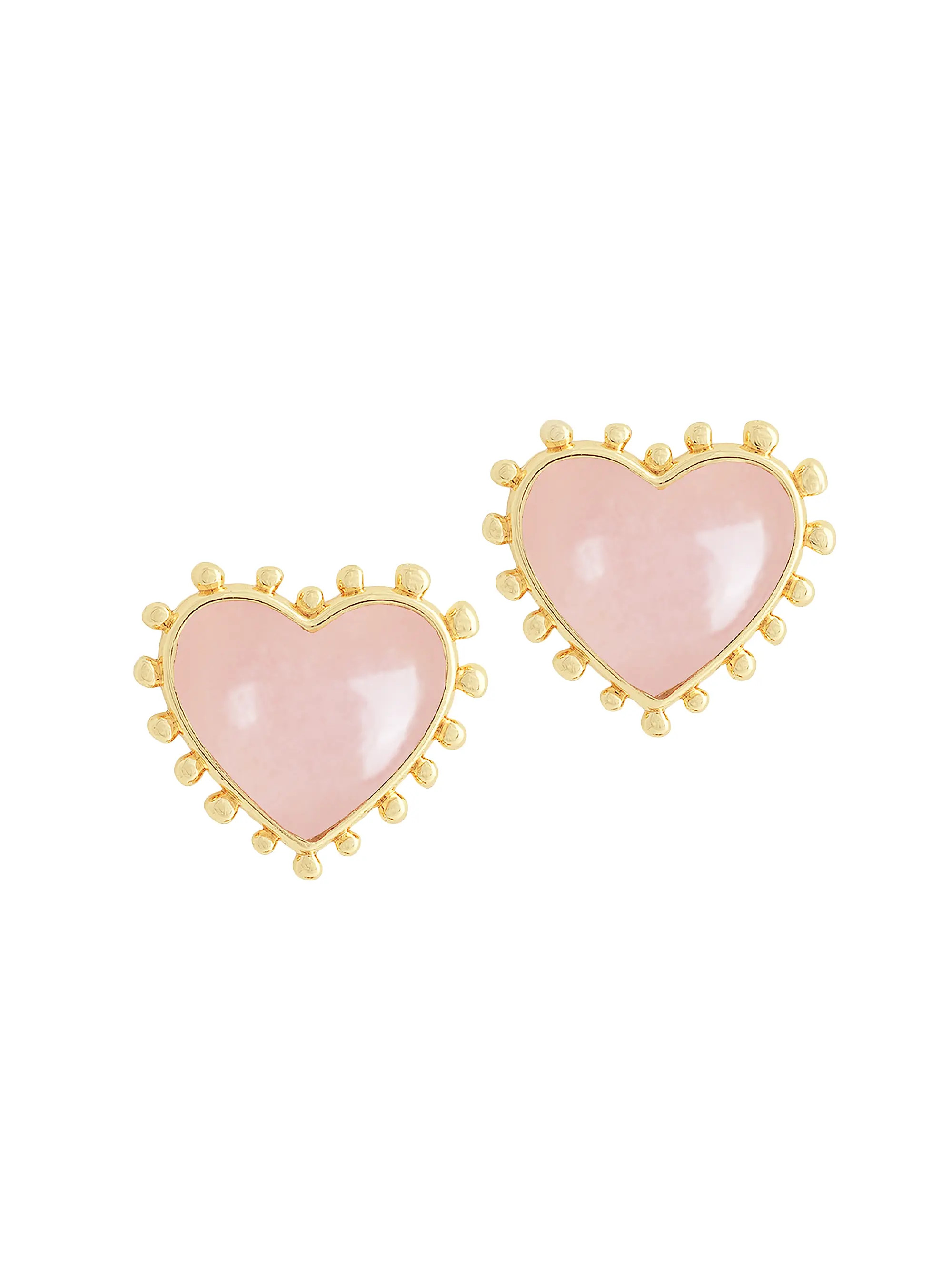 Heart 18K-Gold-Plated & Gemstone Heart Stud Earrings | Saks Fifth Avenue