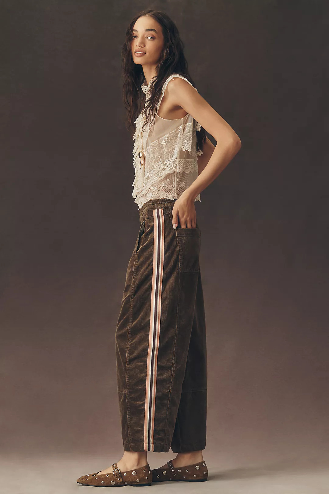 The Izzie Relaxed Pull-On Barrel Pants by Pilcro: Corduroy Edition | Anthropologie (US)