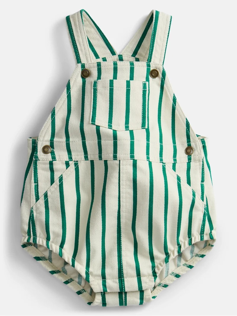 Wonder Nation Baby Boys Sleeveless Overall Romper, Sizes 0/3M-24M | Walmart (US)