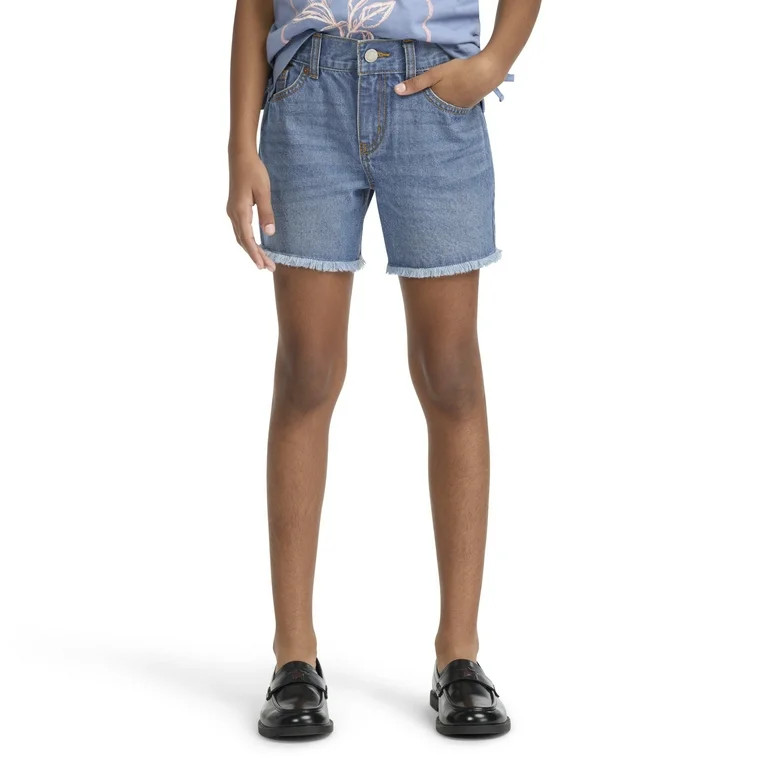 Levi Strauss Signature Girls Midi Denim Shorts, Sizes 5-18 | Walmart (US)