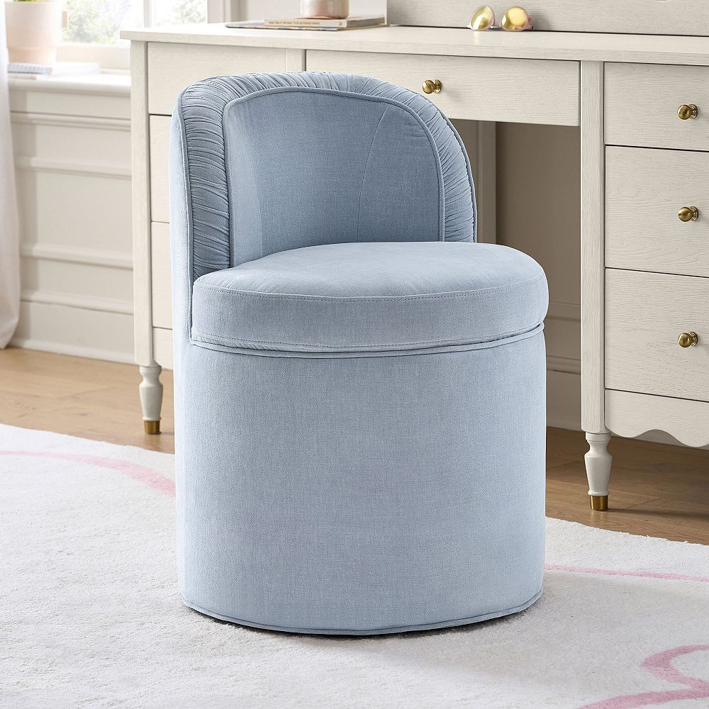 Piped Swivel Vanity Chair with Storage | Pottery Barn Teen