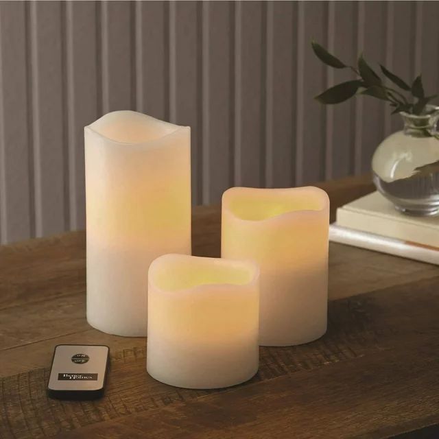 Better Homes & Gardens Flameless LED Pillar Candles 3-Pack Vanilla Scented | Walmart (US)