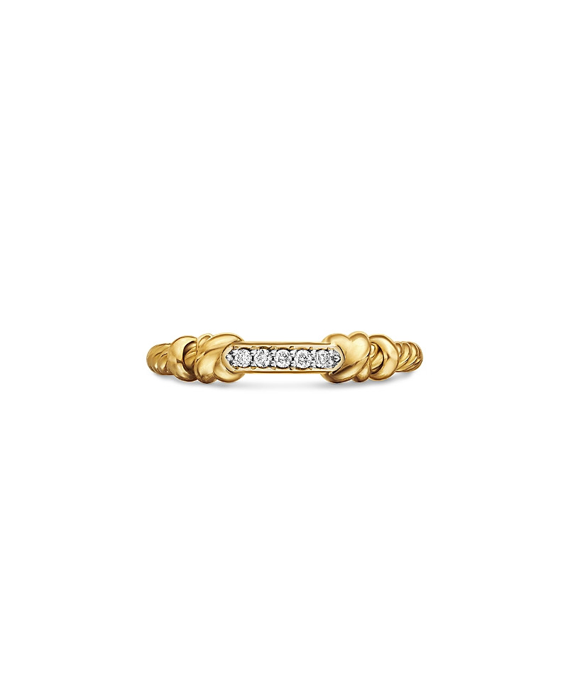 David Yurman Petite Helena Wrap Band Ring in 18K Yellow Gold with Diamonds, 4mm | Bloomingdale's (US)