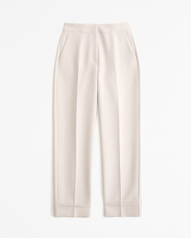 High Rise Tailored Straight Pant | Abercrombie & Fitch (US)