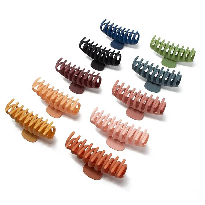 10 Pack - 4.3" Large Hair Claw Clips With a Classy Matte Finish. Non-Slip, Firm Grip for All Hair... | Amazon (US)