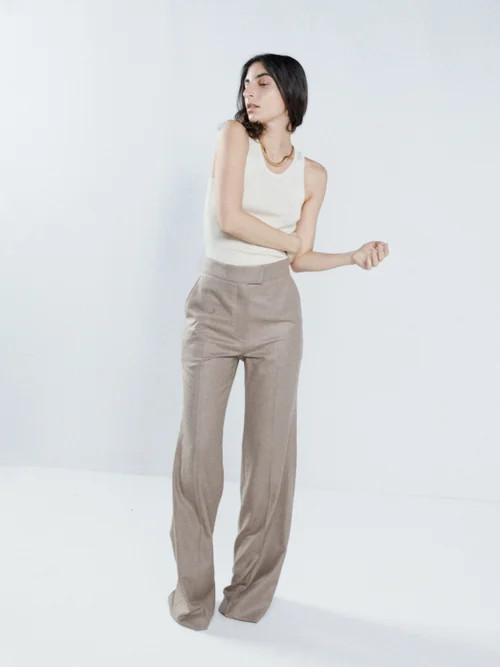 Raey - Flared Cashmere Tailored Trousers - Womens - Dark Beige | Matches (US)
