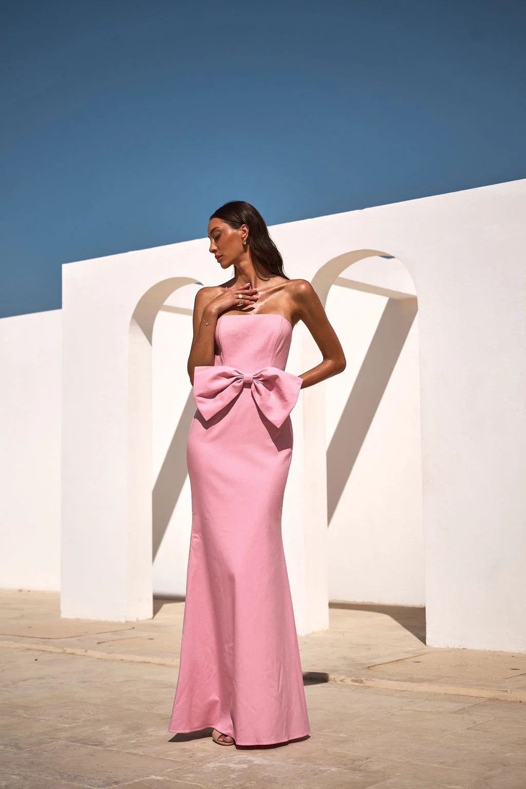 BELLE BOW DRESS PINK | ALB London