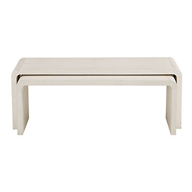 SK Louisa Nesting Coffee Tables in Washed White with Mahogany Craftsmanship & Levelers | Ballard Designs, Inc.
