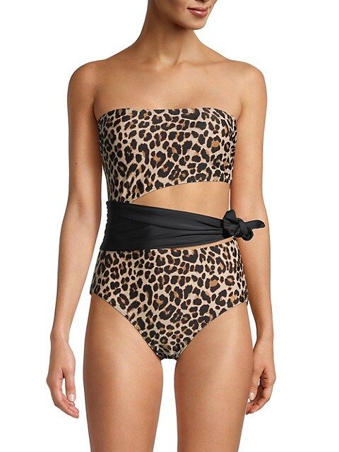 ​Leopard-Print Cutout Tie One-Piece Swimsuit | Saks Fifth Avenue OFF 5TH