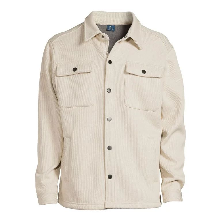 George Men's Knit Fleece Shirt Jacket with Chest Pockets, Sizes S-3XL | Walmart (US)