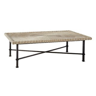Bunny Williams Monterey Rattan Coffee Table Rectangle with Glass Top | Ballard Designs, Inc.
