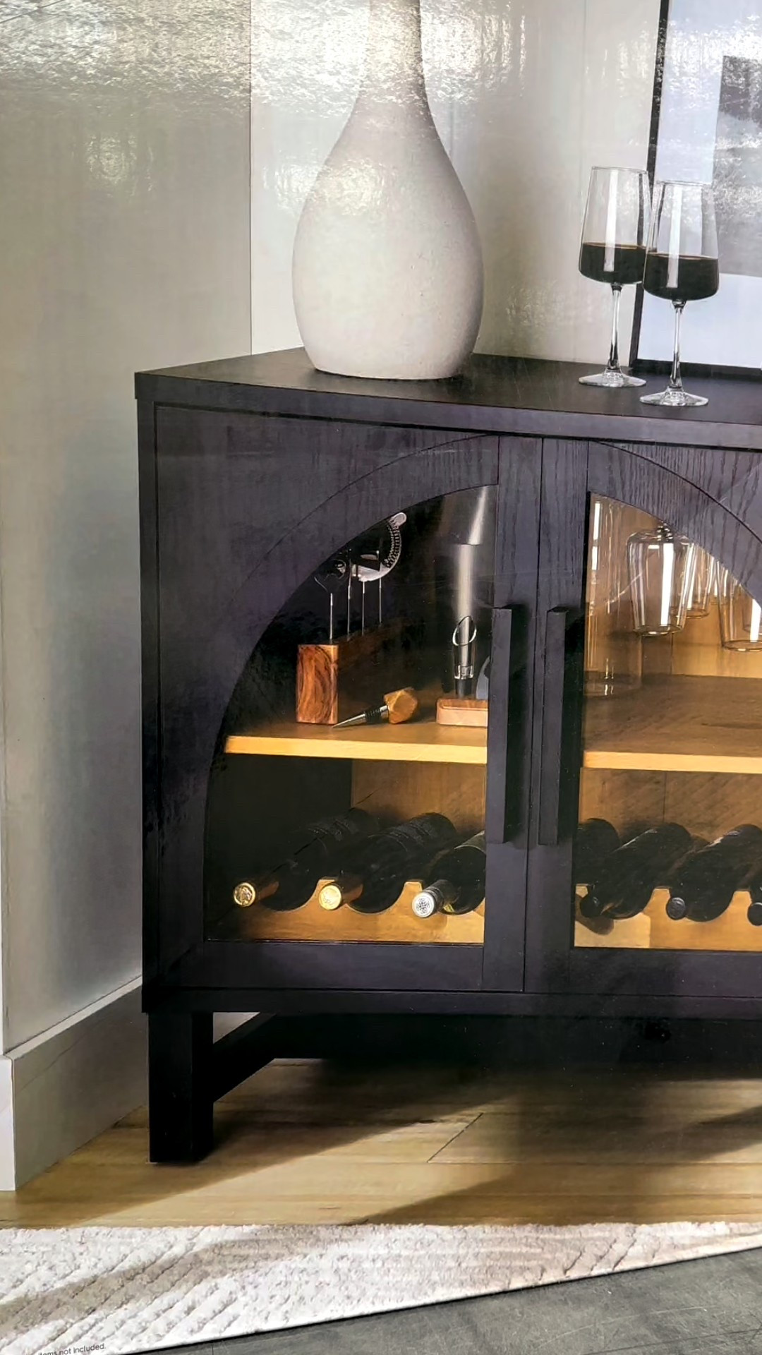 Sideboard Buffet Cabinet,Modern Accent Cabinet with Arched Glass Door and Storage,Adjustable Shelves,for Living Room,Dining Room,Entryway,Hallway,Black

#LTKHoliday #LTKHome #LTKGiftGuide
