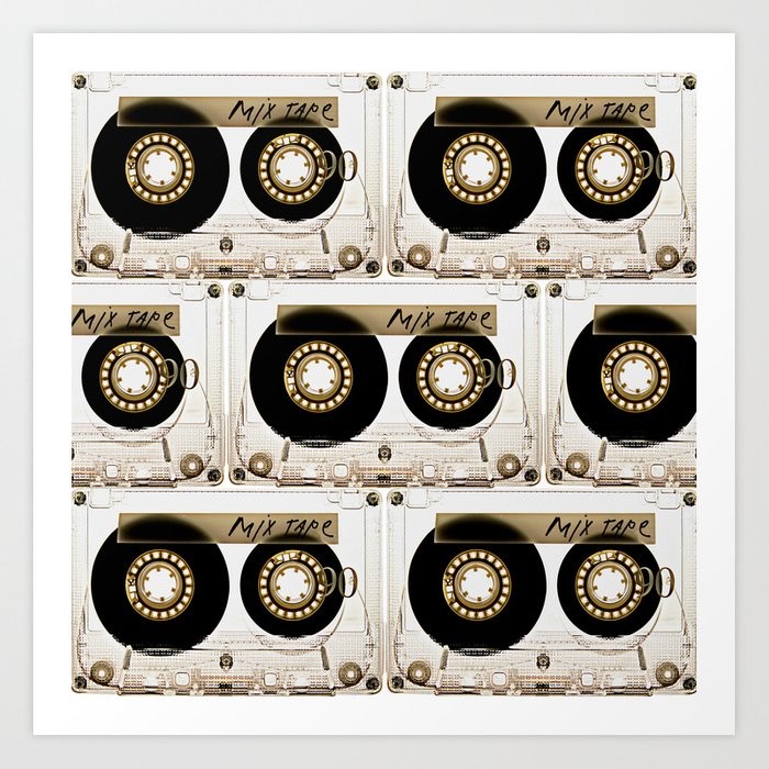 Retro classic vintage transparent mix cassette tape Art Print | Society6