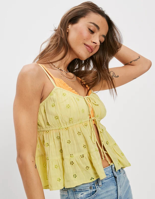 AE Tie-Front Cami | American Eagle Outfitters (US & CA)